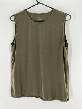 Christopher & Banks Women’s Xll Sleeveless T-Shirt Elastic Waist Green 103